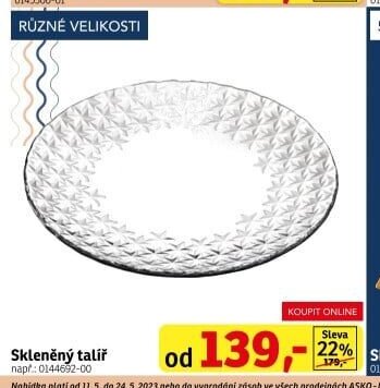 Skleněný talíř - ASKO akcniletaky.com