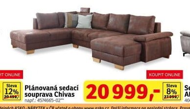 Plánovaná sedací souprava Chivas - ASKO akcniletaky.com