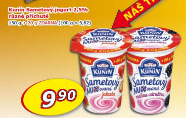 Ochucený jogurt smetanový Kunín