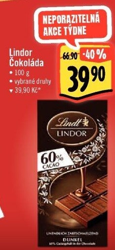 Čokoláda Lindor Lindt