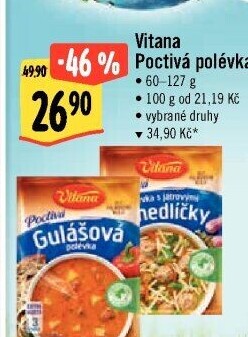 Instantní polévky Poctivá polévka Vitana