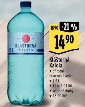 Minerální voda kalcia Kláštorná