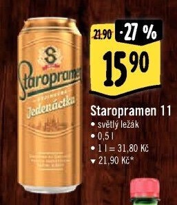 Pivo světlý ležák 11° Staropramen