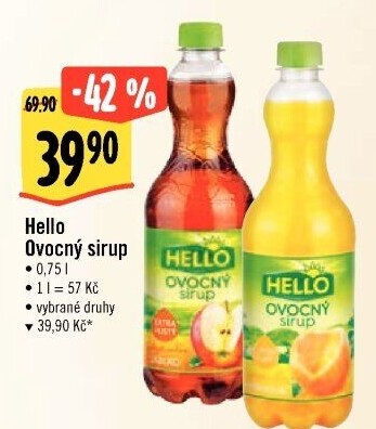 Sirup Extra hustý Hello