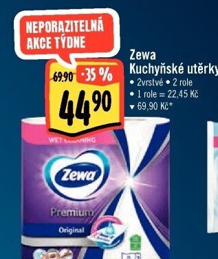 Utěrky kuchyňské 2vrstvé Premium Zewa