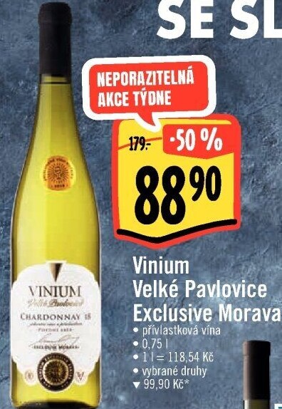Vína Vinium Exclusive Velké Pavlovice - přívlastková