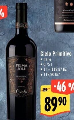 Víno Primitivo Primasole Cielo