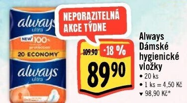 Vložky dámské Always