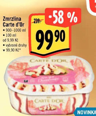 Zmrzlina ve vaničce Carte D'