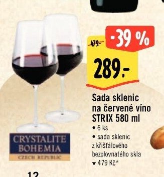 Sada sklenic na červené víno STRIX 580 ml