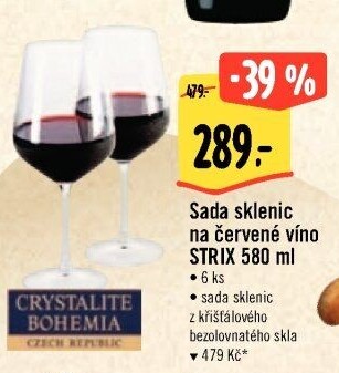 Sklenice na červené víno Crystalite Bohemia
