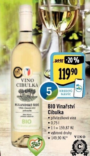 Vína bio Víno Cibulka - přívlastková