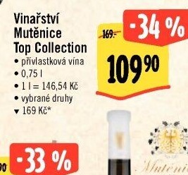 Vína Top Collection Vinařství Mutěnice - přívlastková