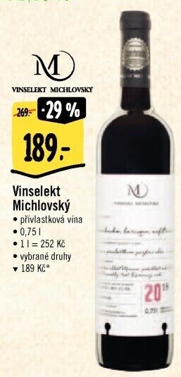 Vína Vinselekt Michlovský - přívlastková