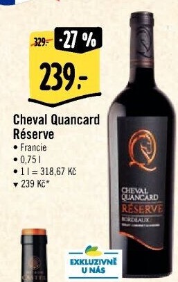 Víno Bordeaux Réserve Cheval Quancard