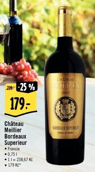 Víno Bordeaux Superieur Chateau Meillier