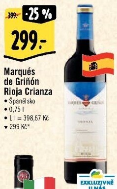 Víno Crianza Rioja Marques de Griňon