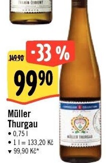 Víno Müller Thurgau Sommelier Collection