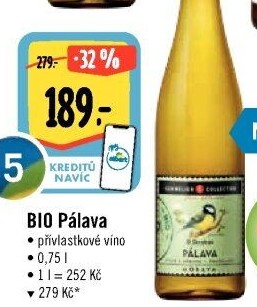 Víno Pálava Bio Sommelier Collection - přívlastkové