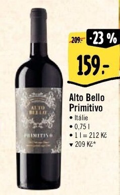 Víno Primitivo Alto Bello