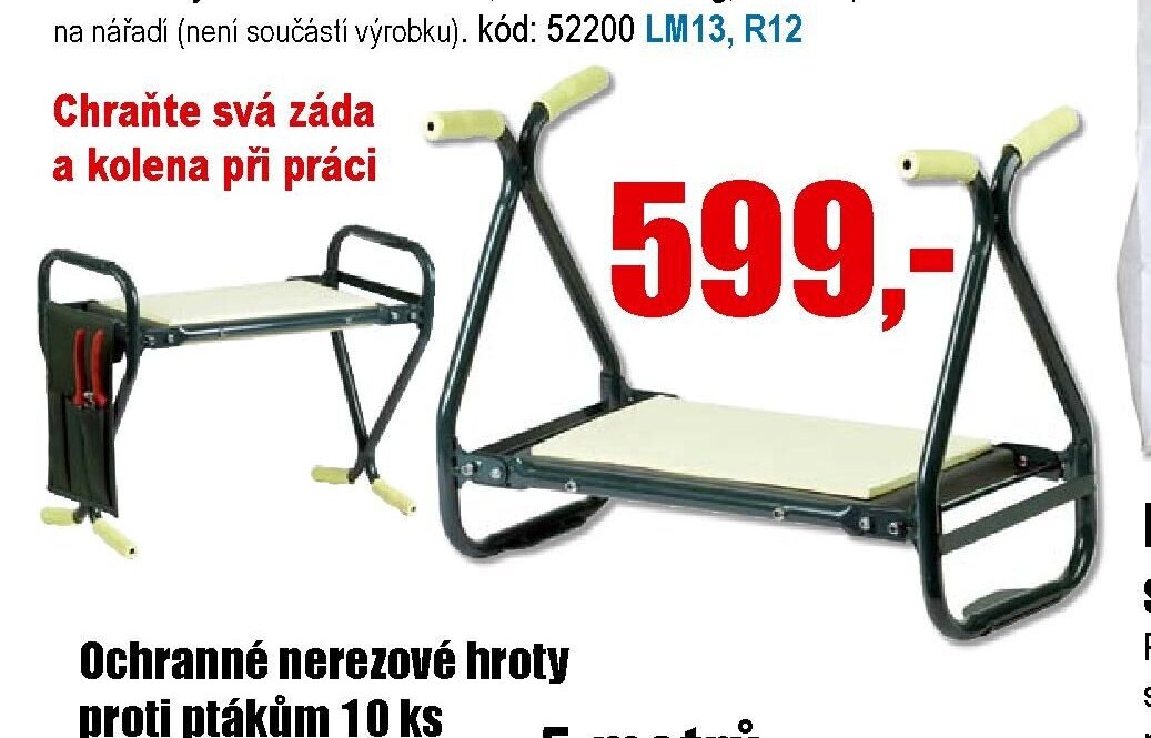 Zahradní stolička a klekátko 2 v 1