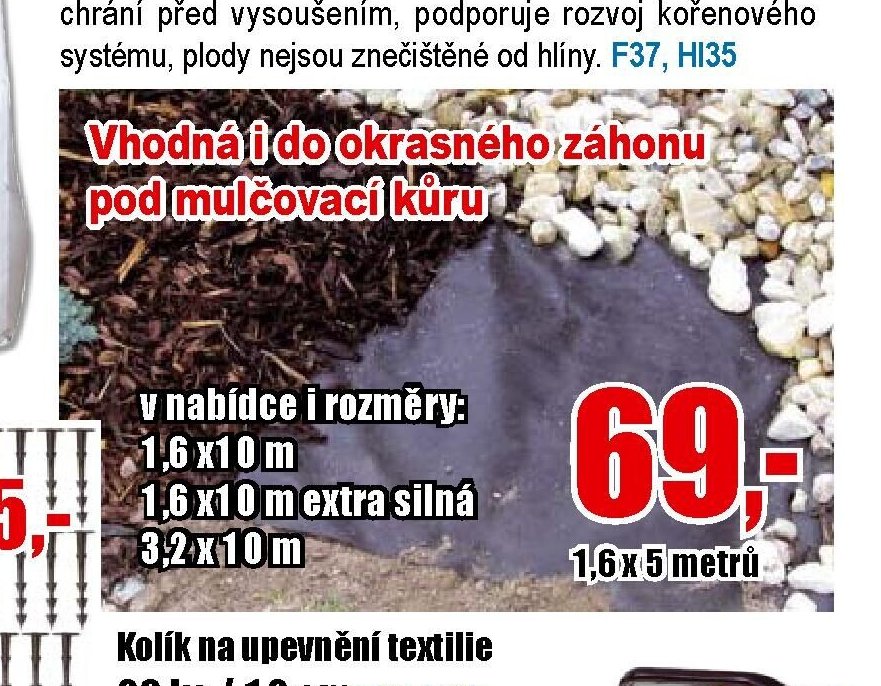 Mulčovací netkaná textilie