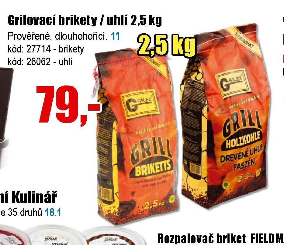 Grilovací brikety / uhlí 2,5 kg