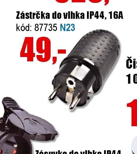 Zástrčka do vlhka IP44, 16A
