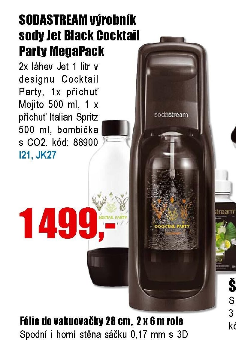 SODASTREAM výrobník sody Jet Black Cocktail Party MegaPack