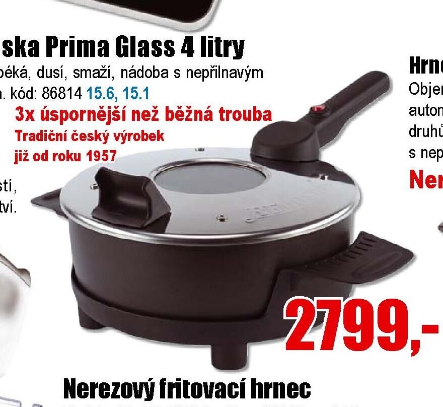 Remoska Prima Glass 4 litry