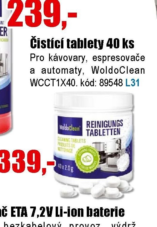 Čistící tablety 40 ks WoldoClean