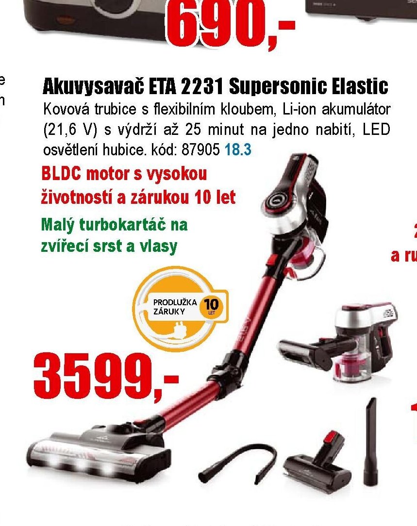 Akvysavač ETA 2231 Supersonic Elastic