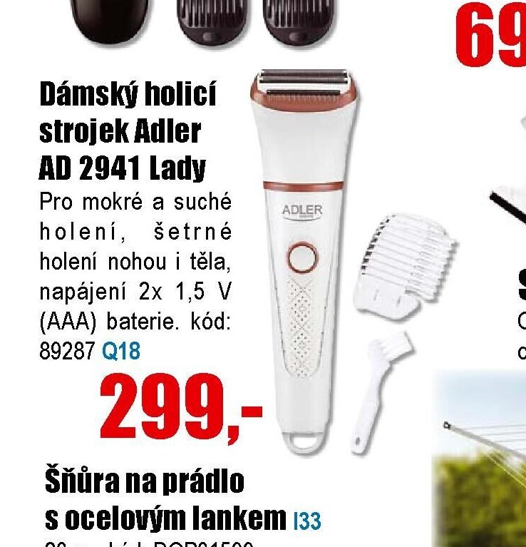 Dámský holicí strojek Adler AD 2941 Lady