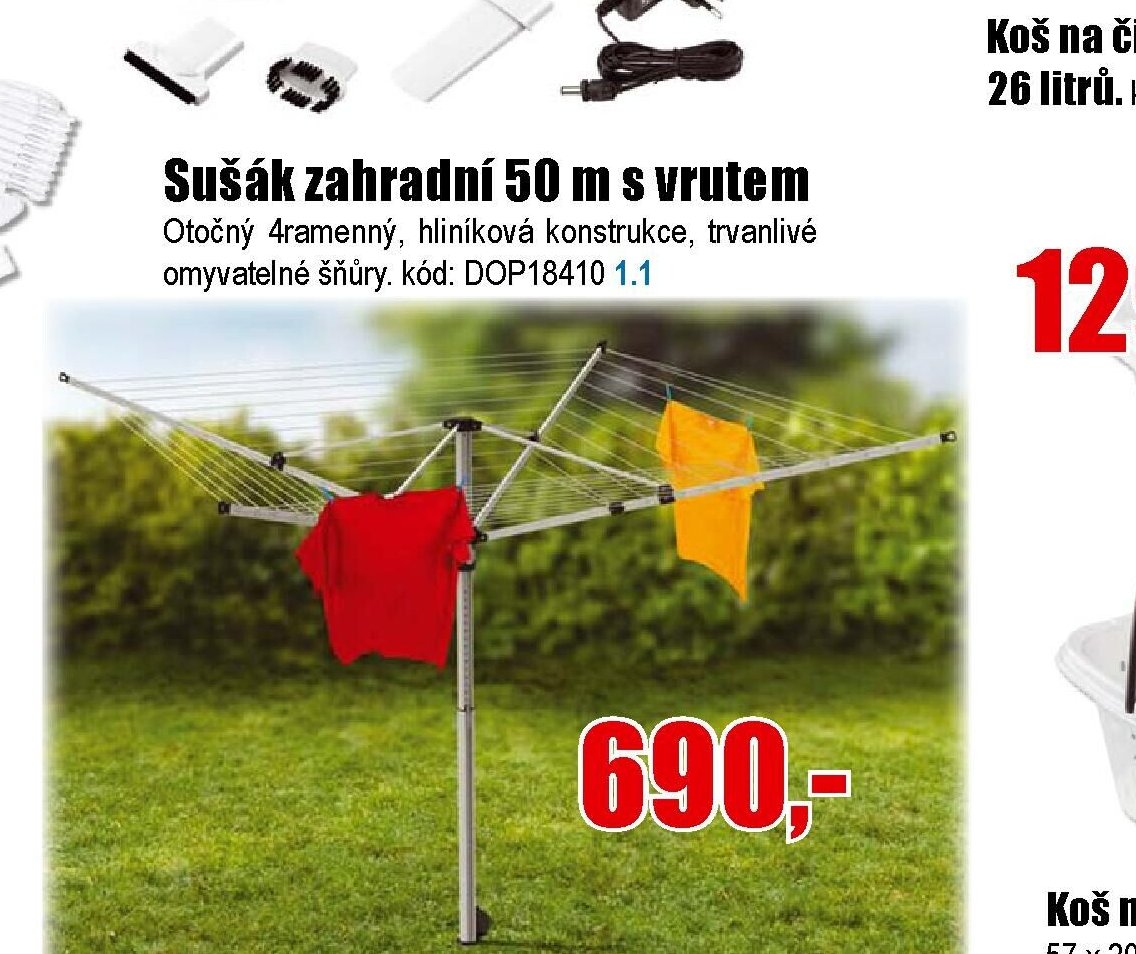 Sušák zahradní 50 m s vrutem