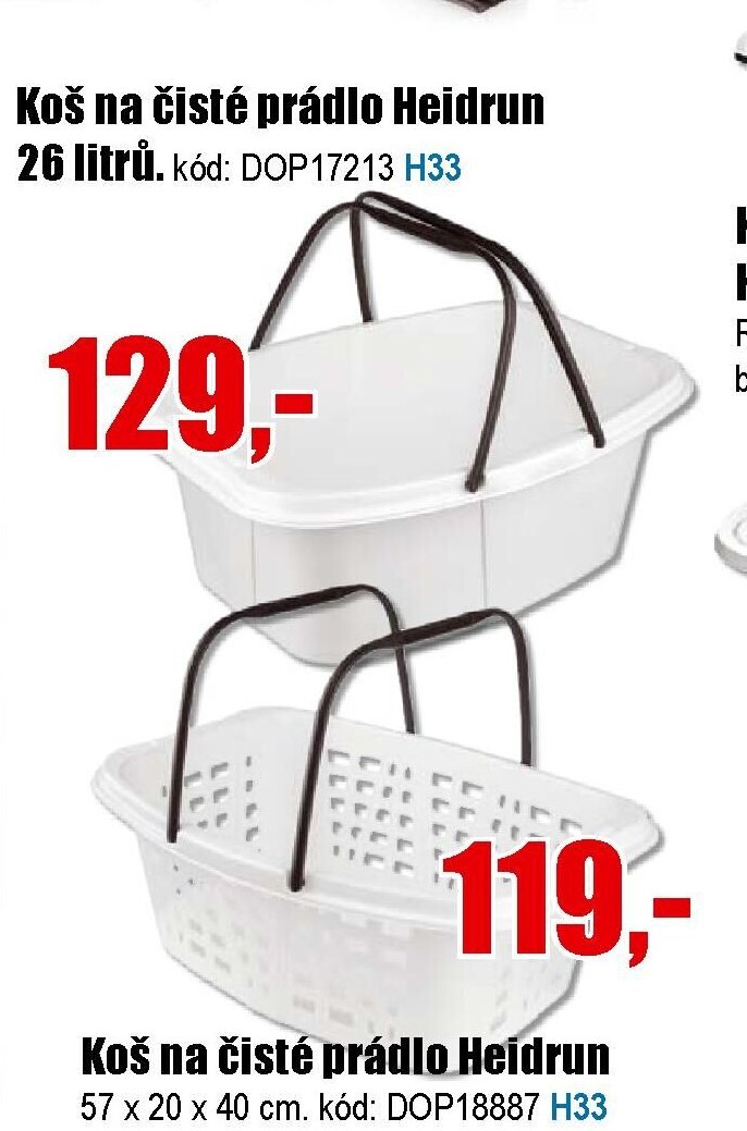 Koš na čisté prádlo Heidrun 26 litrů