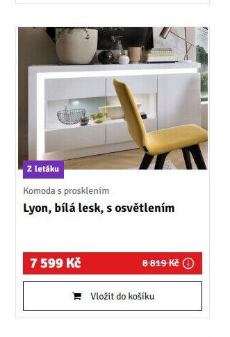Lyon, bílá lesk, s osvětlením - ASKO akcniletaky.com