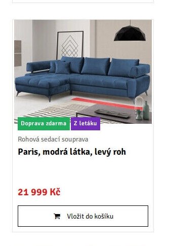Paris, modrá látka, levý roh - ASKO akcniletaky.com