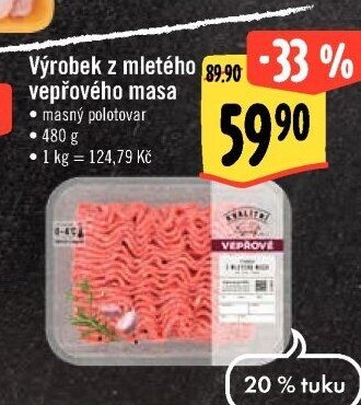 Výrobek z mletého vepřového masa