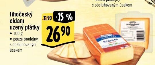 Jihočeský eidam uzený plátky