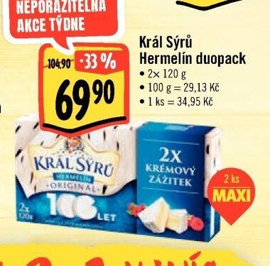 Král Sýrů Hermelín duopack