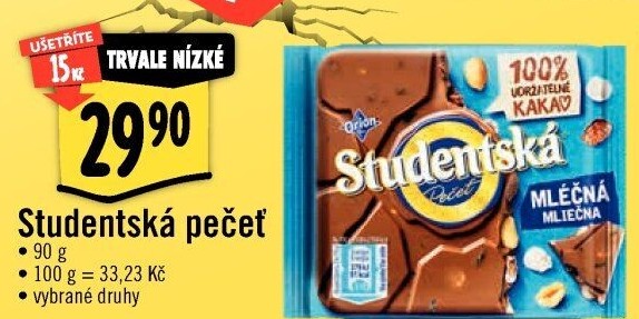 Čokoláda Studentská pečeť Orion