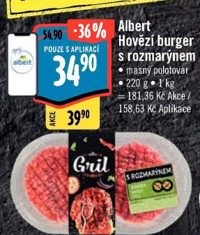 Hovězí burger s rozmarýnem Albert Gril