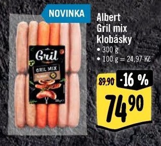 Klobásky Gril mix Albert Gril