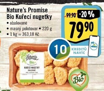 Kuřecí nugetky obalované bio Nature'
