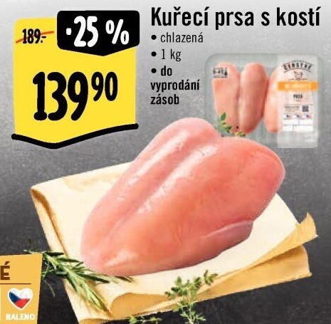 Kuřecí prsa s kostí Albert