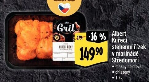 Kuřecí stehenní řízek v marinádě Středomoří Albert Gril