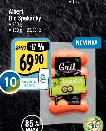 Špekáčky Bio Albert Gril