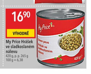 My Price Hrášek ve sladkoslaném nálevu