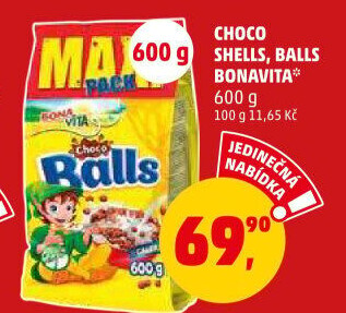 Cereálie Čokoládové kuličky Balls Bonavita