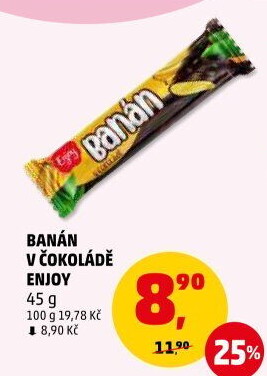 Tyčinka Banány v čokoládě Enjoy